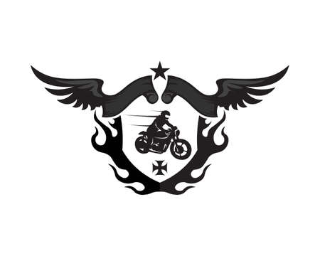 Rider vector and classic motor Bikersのイラスト素材