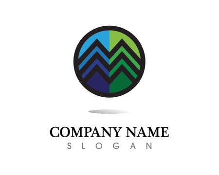 Mountain nature landscape    and symbols  icons templateのイラスト素材