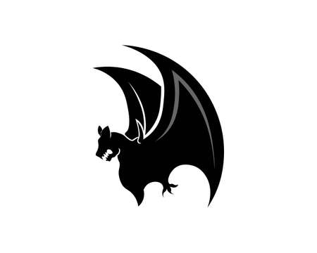 bat open wings flying concept elements iconのイラスト素材
