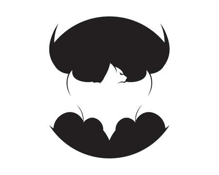 bat open wings flying concept elements iconのイラスト素材
