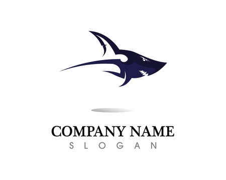 Shark Template and design vector fish wild sea animalのイラスト素材