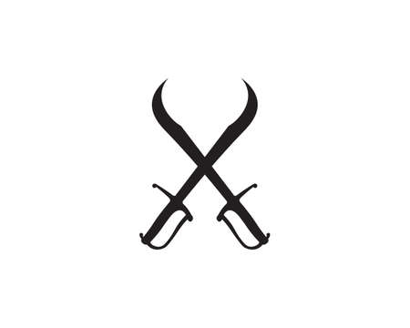 Cross swords icon flat. Simple vector symbol and bonus iconの写真素材