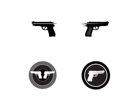 gun Logo and vector design army danger blackのイラスト素材