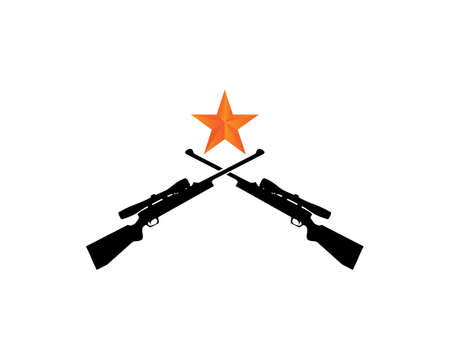 gun Logo and vector design army danger blackのイラスト素材