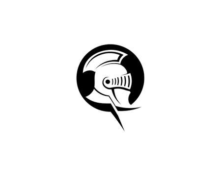 spartan logo and vector design helmet and headのイラスト素材