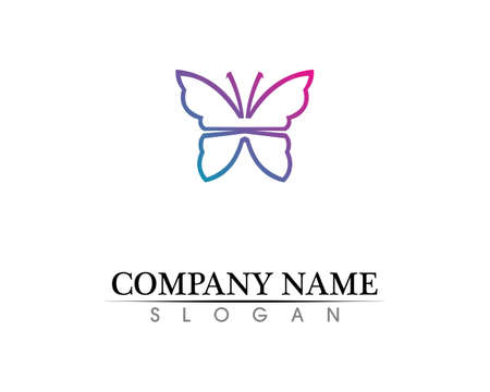 Vector - Butterfly conceptual simple, colorful icon. Vector illustrationのイラスト素材