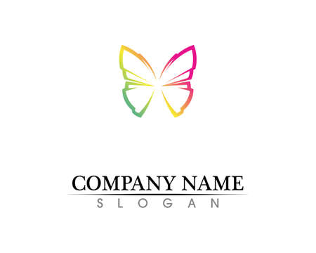 Vector - Butterfly conceptual simple, colorful icon. Vector illustrationのイラスト素材