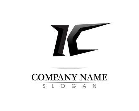 k letter k logo design and vectorの写真素材