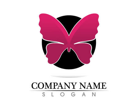 Vector - Butterfly conceptual simple, colorful icon. Vector illustrationのイラスト素材