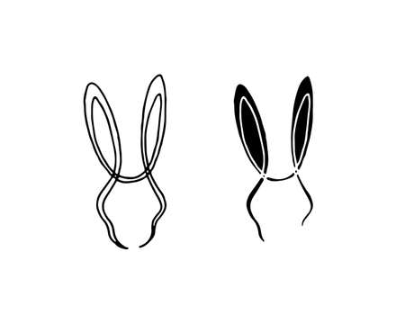 Rabbit Logo template vector icon designのイラスト素材