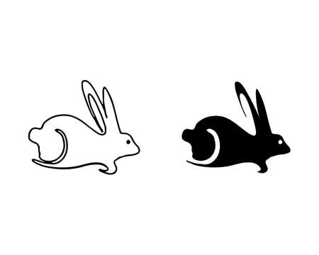 Rabbit Logo template vector icon designのイラスト素材