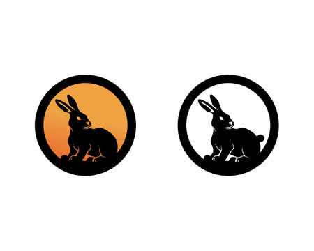 Rabbit Logo template vector icon designのイラスト素材