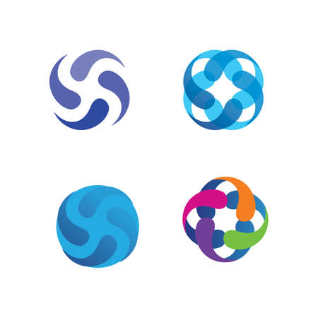 water and Waves beach logo and symbols template icons appのイラスト素材