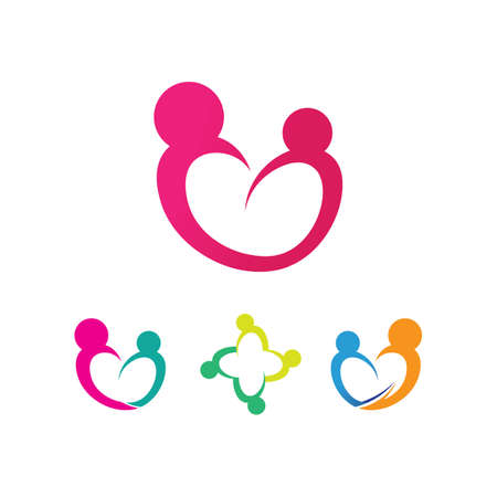 Vector Sign a mother adoption community and people care and coupleのイラスト素材