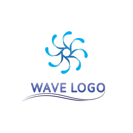 water and Waves beach logo and symbols template icons appのイラスト素材