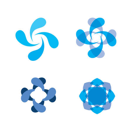 water and Waves beach logo and symbols template icons appのイラスト素材
