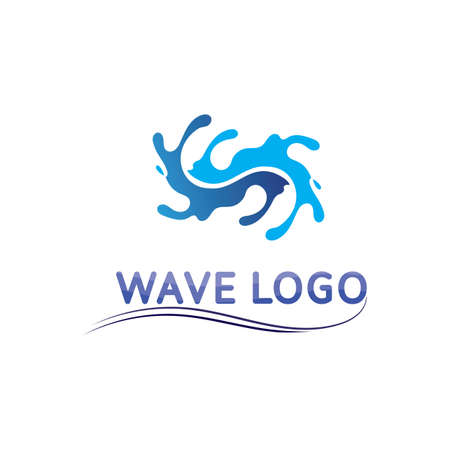 water and Waves beach logo and symbols template icons appのイラスト素材