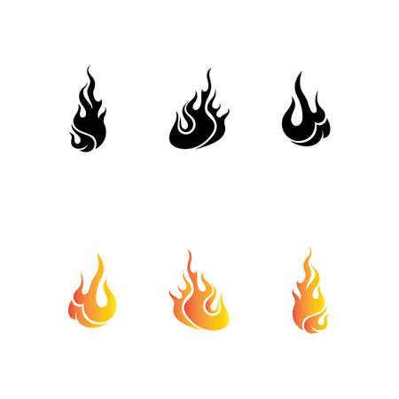 Fire flame nature logo and symbols icons templateのイラスト素材