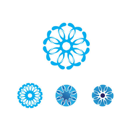 water and Waves beach logo and symbols template icons appのイラスト素材