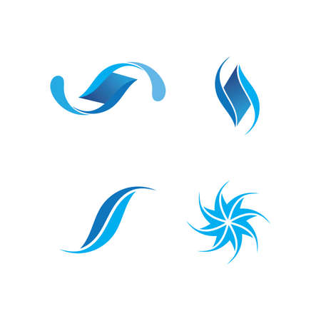 water and Waves beach logo and symbols template icons appのイラスト素材