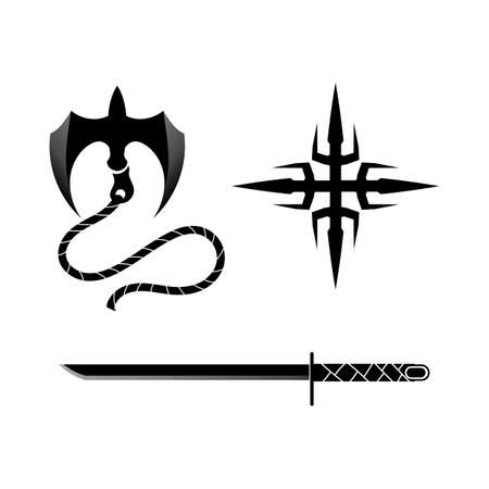 Cross swords icon flat. Simple vector symbol and bonus iconのイラスト素材