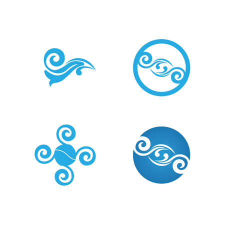 water Waves beach logo and symbols template icons appのイラスト素材