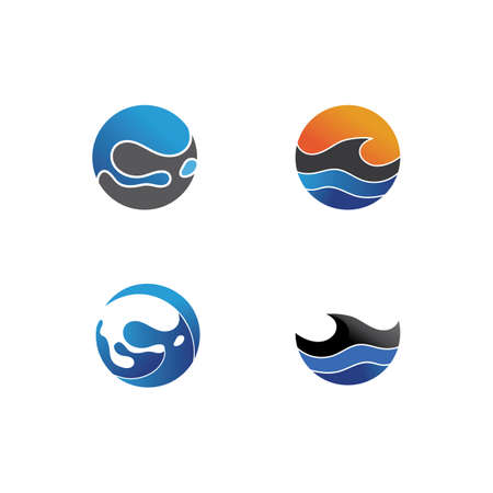 Waves beach logo and symbols template icons appのイラスト素材
