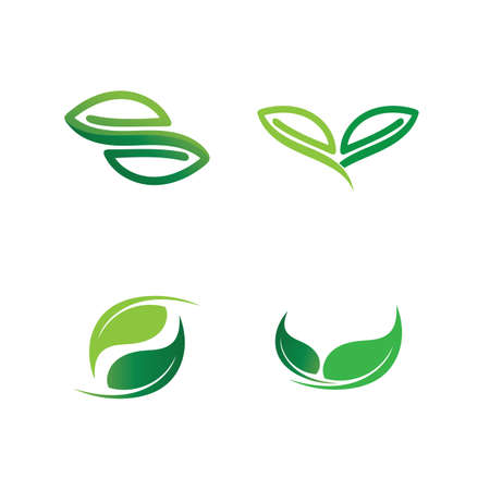 Tree leaf vector logo design eco friendly conceptのイラスト素材