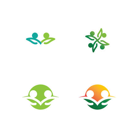 Community Care Logo People Icons In Circle Vector Concept Engagement Togethernessのイラスト素材