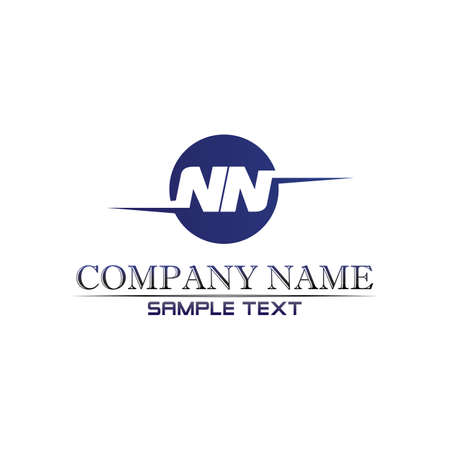 N Letter Logo Template vector and desainのイラスト素材