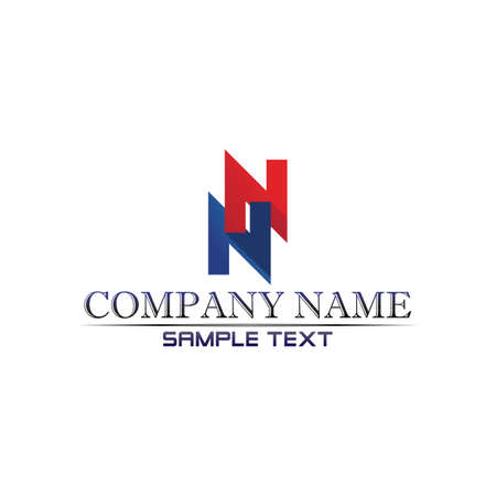 N Letter Logo Template vector and desainのイラスト素材