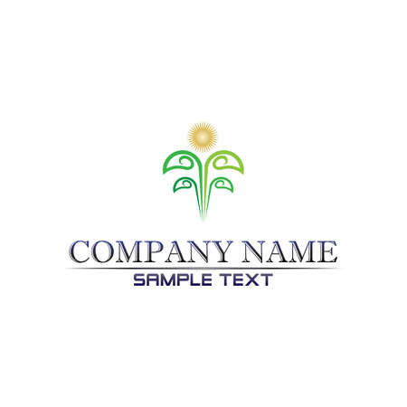 Tree leaf vector logo design eco friendly conceptのイラスト素材