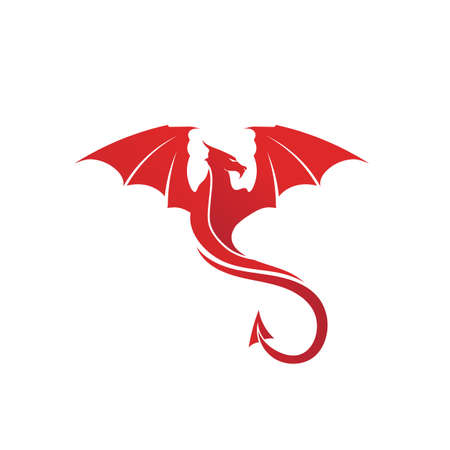 Head dragon flat color logo template vector illustration designのイラスト素材