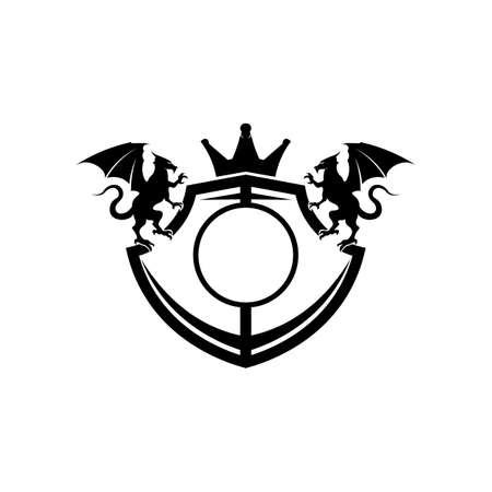 Head dragon flat color logo template vector illustration designのイラスト素材