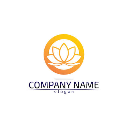 Vector Lotus Flower Sign for Wellness, Spa and Yoga. Vector Illustrationのイラスト素材