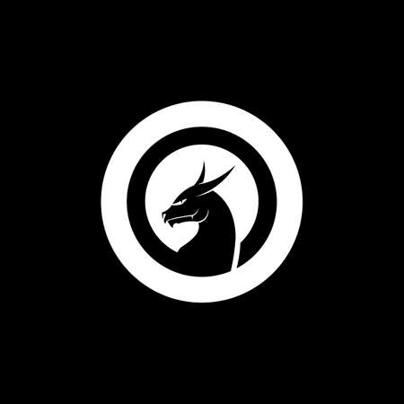 Head dragon flat color logo template vector illustration designのイラスト素材