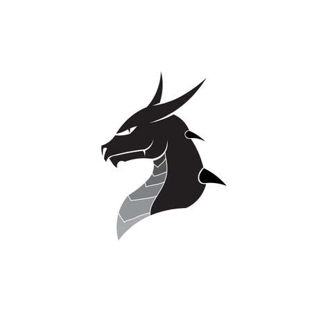 Head dragon flat color logo template vector illustration designのイラスト素材
