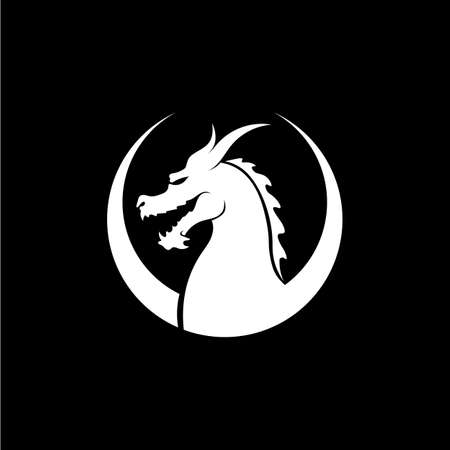 Head dragon flat color logo template vector illustration designのイラスト素材