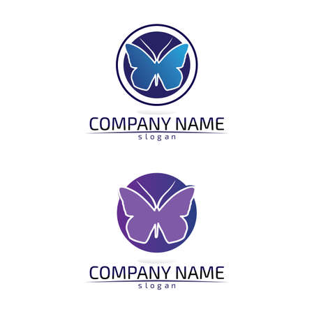 Vector Butterfly conceptual simple colorful icon Logo Vector Animalのイラスト素材