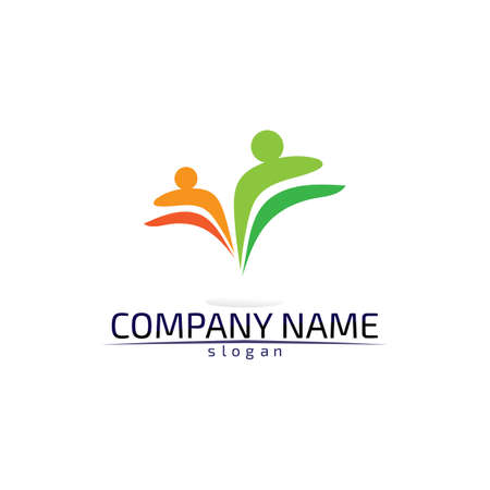 people care success health life logo template icons and communityのイラスト素材