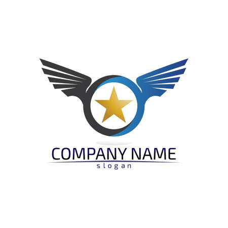 Falcon Wings Logo Template vector icon logo designのイラスト素材