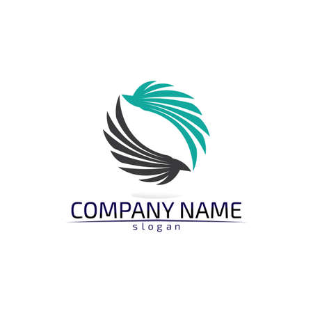 Falcon Wings Logo Template vector icon logo designのイラスト素材