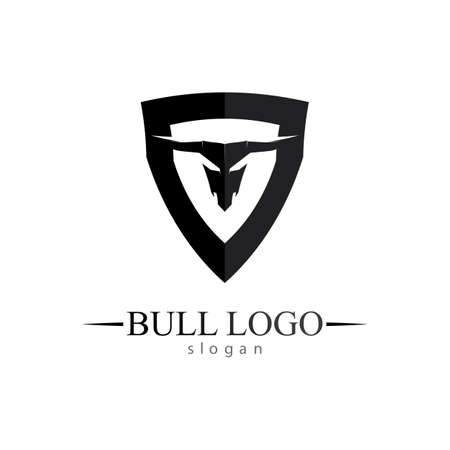Bull horn and buffalo logo and symbols template icons appのイラスト素材