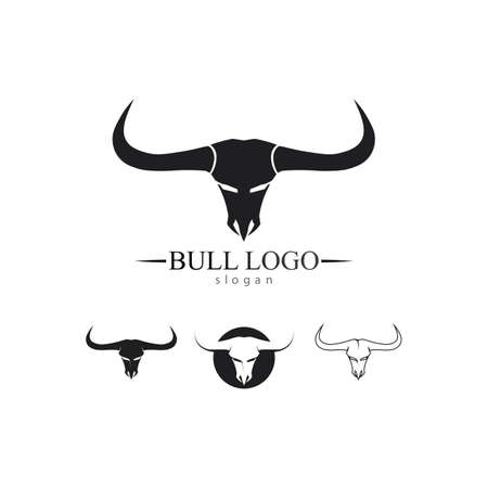 Bull horn and buffalo logo and symbols template icons appのイラスト素材