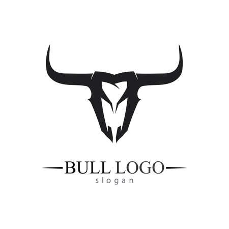 Bull horn and buffalo logo and symbols template icons appのイラスト素材