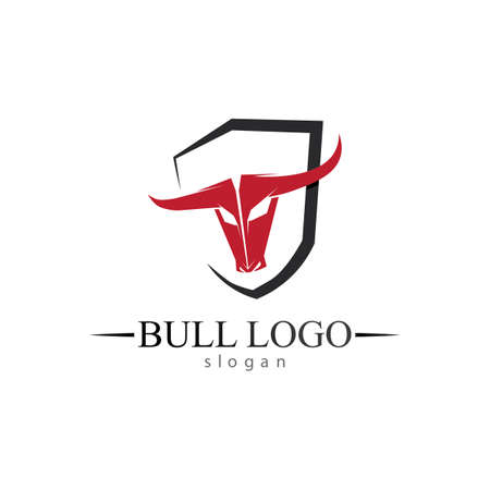 Bull horn and buffalo logo and symbols template icons appのイラスト素材