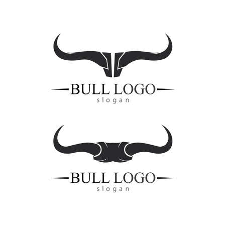 Bull horn and buffalo logo and symbols template icons appのイラスト素材