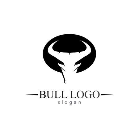 Bull horn and buffalo logo and symbols template icons appのイラスト素材