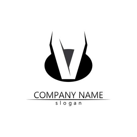 V Letter Logo Template vector icon illustrationのイラスト素材