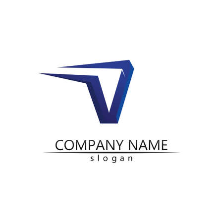 V Letter Logo Template vector icon illustrationのイラスト素材